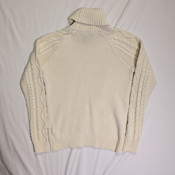 Lauren Ralph Lauren Turtleneck Sweater Womens Size L Cable Waffle Knit Preppy - Picture 2 of 8